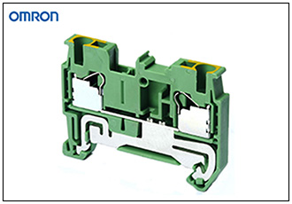 Omron Ground DIN rail terminal block with push-in plus